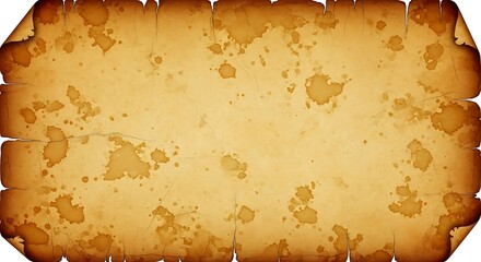 Aged Parchment Paper Texture with Burned Edges and Stains, Vintage Background.