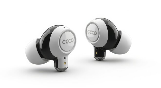 High-quality image of modern wireless earbuds offering immersive audio and seamless connectivity for everyday use isolated on white background - Powered by Adobe