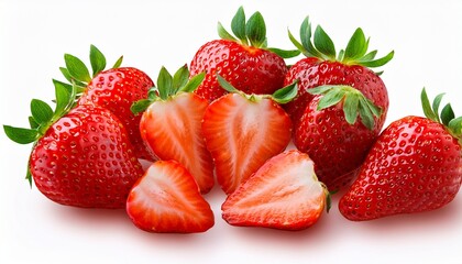Freshly Sliced Strawberries Ideal For Desserts And Healthy Treats Isolated On A Transparent Background