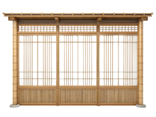 Japanese bamboo screen isolated on transparent background