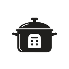 Silhouette of electric cooking pot with digital control panel on a white background. EPS 10.