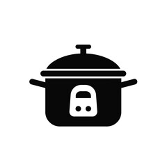Silhouette of electric cooking pot with digital control panel on a white background. EPS 10.