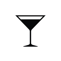 Silhouette of coupe cocktail glass with liquid detail on a white background. EPS 10.