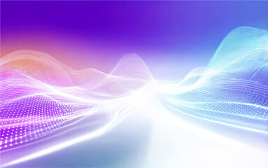 Futuristic abstract background with flowing light waves and vibrant colors