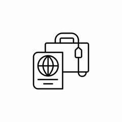 Obraz premium passport with briefcase icon sign vector