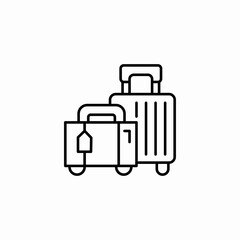 two pieces luggage icon sign vector