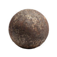 A dark, round object, resembling a planet or sphere, with a rough, textured surface of varying shades of brown and gray.  A subtle, slightly raised, uneven texture covers the entire surface