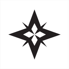 black and white star