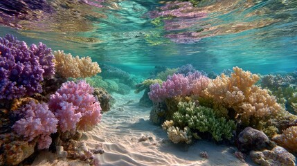 Vibrant underwater coral reef scene
