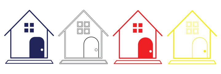Collection home icons. House symbol. Home flat icon set vector illustration. simple home design vector. home icon on a white background. Eps file 18.