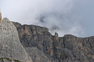 Fototapeta premium Mountain landscape with clouds - Dolomites, Italy