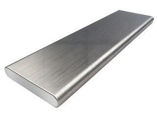 Brushed metal bar isolated on transparent background