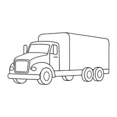 A bold heavy truck coloring page featuring a powerful, detailed truck ready for work, perfect for kids and adults to color and bring the mighty vehicle to life.
