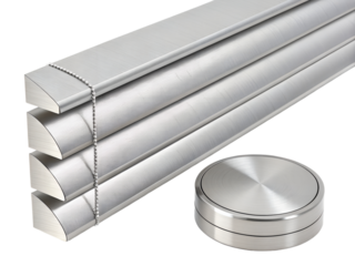 Closeup of modern silver metal blind isolated on transparent background