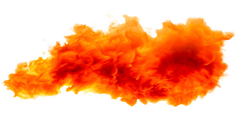 Fiery plume isolated on a transparent background orange