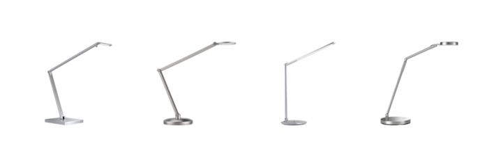 Modern Led Desk Lamps Set. Sleek And Functional Lighting Solutions Collection Isolated On Transparent Background