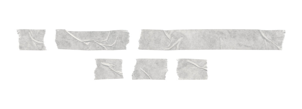 white tape elements for planners journals and note pages, transparent png
