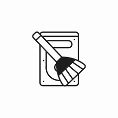 hard drive cleaning icon sign vector
