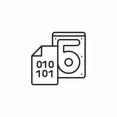 hard drive data icon sign vector
