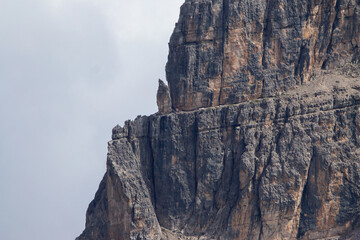 Closeup of Croda Negra cliffs - Dolomites, Italy