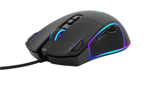 Enhance your gaming experience with this rgb wired gaming mouse for precise and comfortable control transparent background