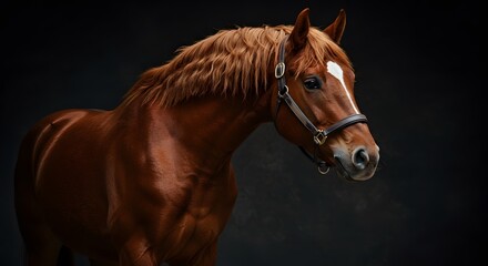 Horse portrait studio shot