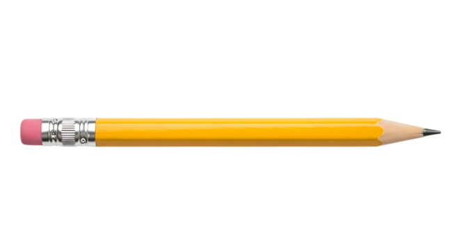 Yellow pencil isolated on black background for writing drawing sketching and school supplies stationery art 100 transparent background