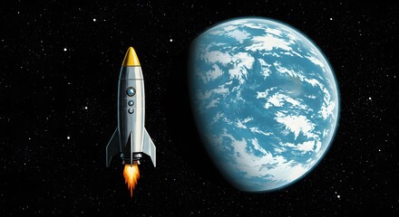 Rocket launching into space