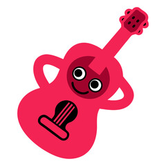 A funny cartoon guitar vector illustration