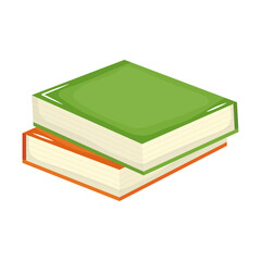 Stack of Books Green and Orange Hardcover