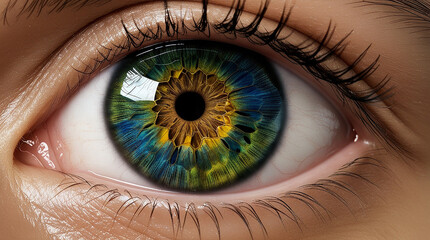 Close-Up of a Human Eye with Multicolored Iris 2