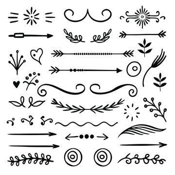 Hand-drawn Decorative Doodles and Dividers Set