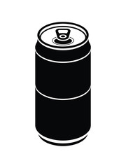 Black soda can with pull tab isolated on white background