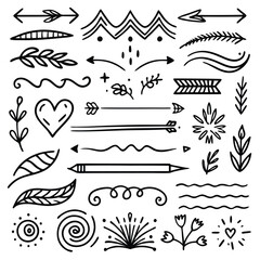 Hand-drawn Decorative Doodles and Dividers Set