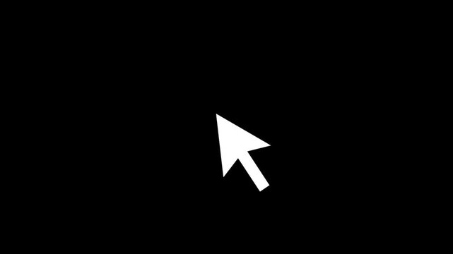 Mouse cursor pointer arrow clicking icon animation on transparent background with smooth click effect and professional ui design in 4k video.