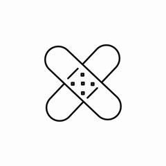 crossed bandaids with dots icon sign vector