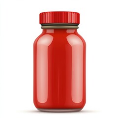 Shiny Red Glass Bottle Mockup, Packaging, Container
