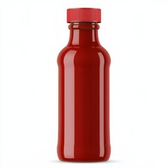 Shiny Red Sauce Bottle Mockup,Food ,Product