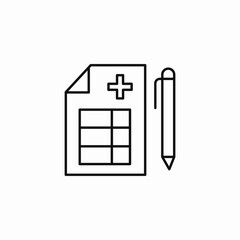 medical record document icon sign vector