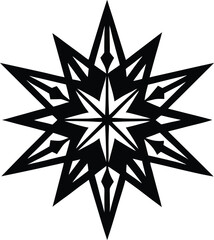 Obraz premium Black Geometric Starburst Design abstract symmetrical