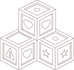 An icon of a 3D box containing a grid of metal cubes with numbers on them