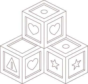 An icon of a 3D box containing a grid of metal cubes with numbers on them