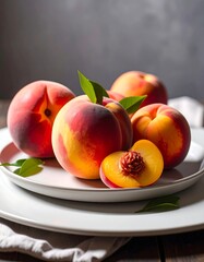 Fresh peaches on a plate (1)