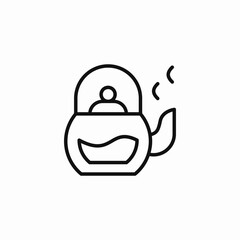teapot with steam icon sign vector