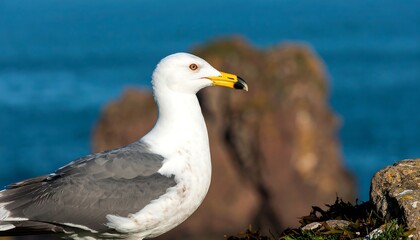 Fototapeta premium Close-up of a seagull by the sea