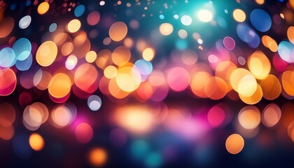 Obraz premium Dynamic Abstract Bokeh Background Colorful And Festive Blurred Lights For Holiday Celebrations