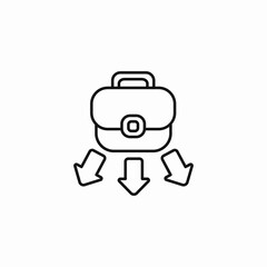 briefcase with arrows icon sign vector