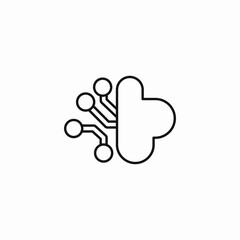 data processing cloud icon sign vector