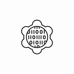 digital gear binary icon sign vector