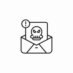 malicious email alert icon sign vector
